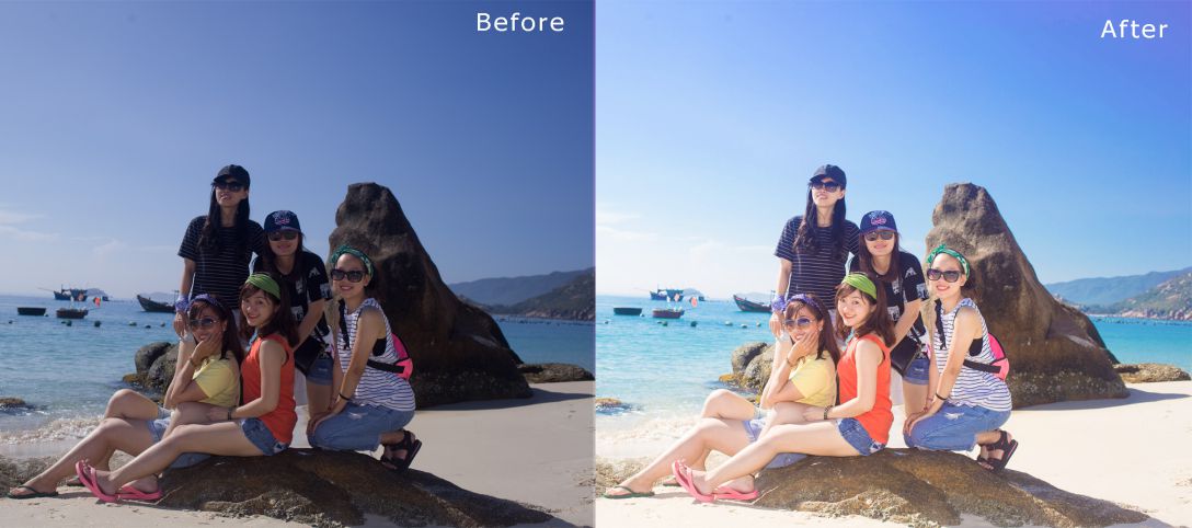 Cách chỉnh màu nước biển bằng lightroom