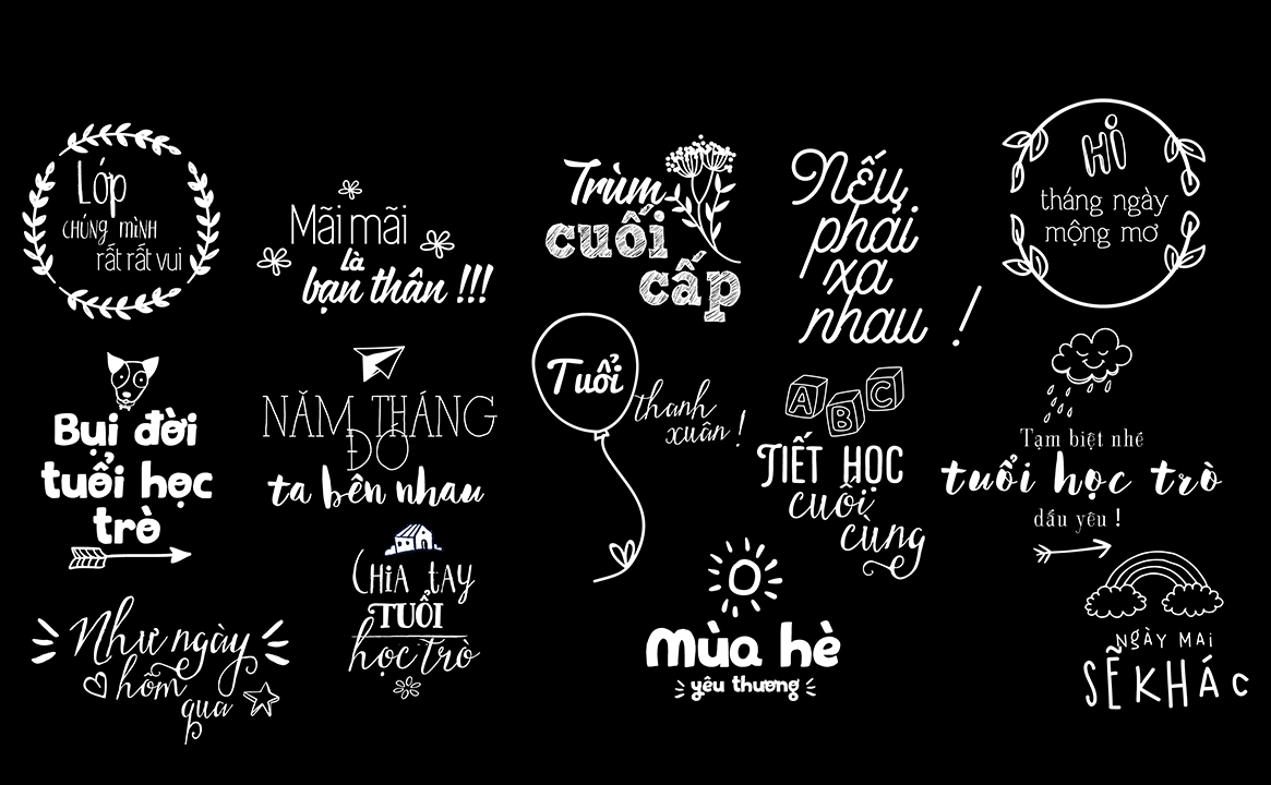 Typography kỷ yếu đẹp cho photoshop